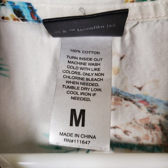 Star Wars Hawaiian Shirt, Chewbacca, Men's Medium Floral All Over Print Casual - Picture 7 of 14